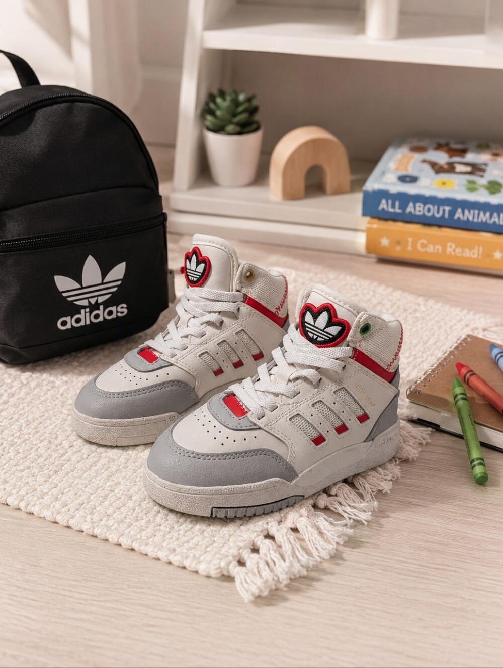 Adidas Originals Drop Step Toddler Sneakers White Gray Red Hearts | US 10.5K
